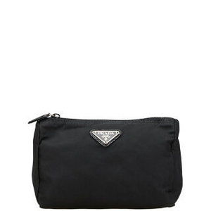 Prada triangle pouch black nylon